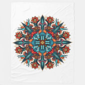 Trippy Psychedelische Groovy Paddenstoel Mandala O Fleece Deken (Voorkant)