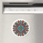 Trippy Psychedelische Groovy Paddenstoel Mandala O Magneet (Insitu (Vaatwasser))