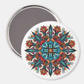 Trippy Psychedelische Groovy Paddenstoel Mandala O Magneet (Voorkant / Achterkant)