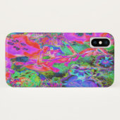 Trippy Psychedelische Heet Roze en Paarse Bloemen Case-Mate iPhone Case (Achterkant (horizontaal))