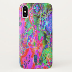 Trippy Psychedelische Heet Roze en Paarse Bloemen Case-Mate iPhone Case