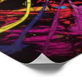 Trippy psychedelische kleurrijke schedel, blacklig poster (Hoek)