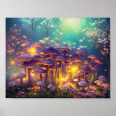Trippy Psychedelische Magische Paddenstoelen Digit Poster (Voorkant)