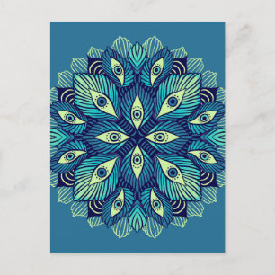 Trippy Psychedelische Ogen Bloemen Surrealistische Briefkaart