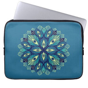 Trippy Psychedelische Ogen Bloemen Surrealistische Laptop Sleeve