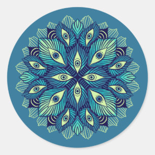 Trippy Psychedelische Ogen Bloemen Surrealistische Ronde Sticker