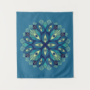 Trippy Psychedelische Ogen Bloemen Surrealistische Wandkleed