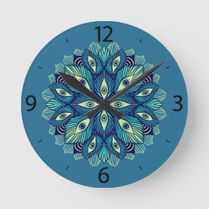 Trippy Psychedelische Ogen Floral Art – Surrealist Ronde Klok