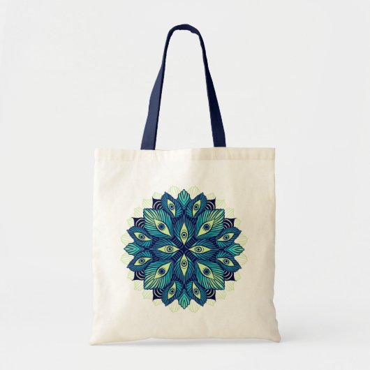 Trippy Psychedelische Ogen Floral Art – Surrealist Tote Bag (Voorkant)