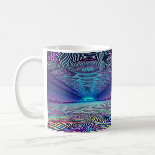 trippy psychedelische optische illusie, koffiemok (Links)