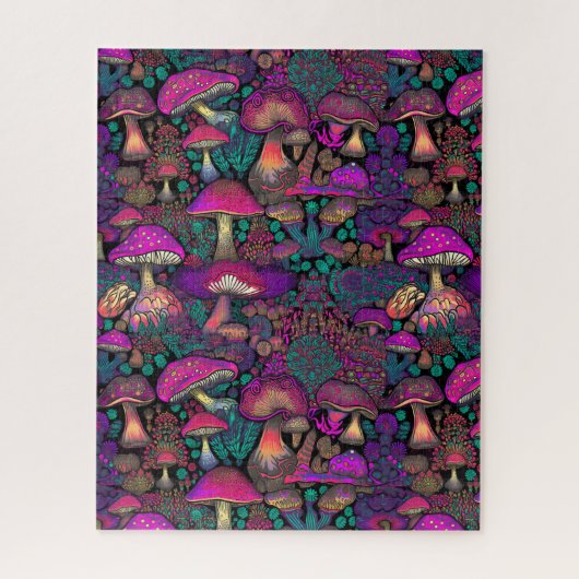 Trippy Psychedelische Paddenstoel   Legpuzzel (Verticaal)