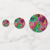 Trippy Psychedelische Smaragdgroene Bloemen Confetti (Voorkanten)