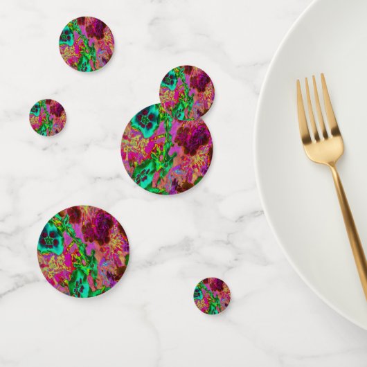 Trippy Psychedelische Smaragdgroene Bloemen Confetti (Groep)