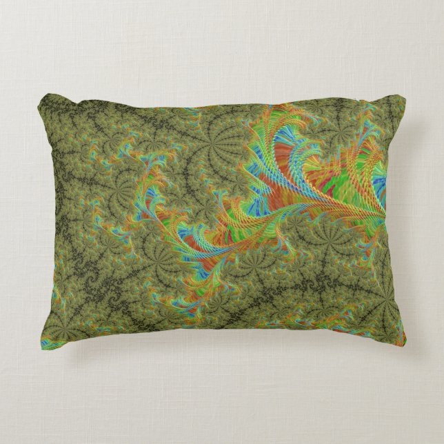 Trippy Psychedelische Spiraal Fractale Kunst Accent Kussen (Voorkant)