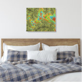 Trippy Psychedelische Spiraal Fractale Kunst Canvas Afdruk (Insitu (Slaapkamer))