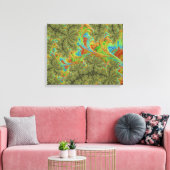Trippy Psychedelische Spiraal Fractale Kunst Canvas Afdruk (Insitu (Woonkamer))