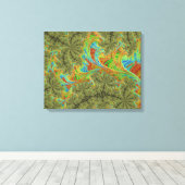Trippy Psychedelische Spiraal Fractale Kunst Canvas Afdruk (Insitu (Houten vloer))