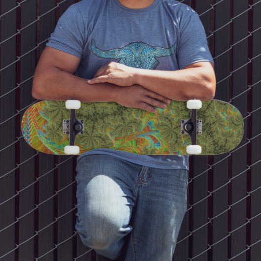 Trippy Psychedelische Spiraal Fractale Kunst Persoonlijk Skateboard (Buiten 3)