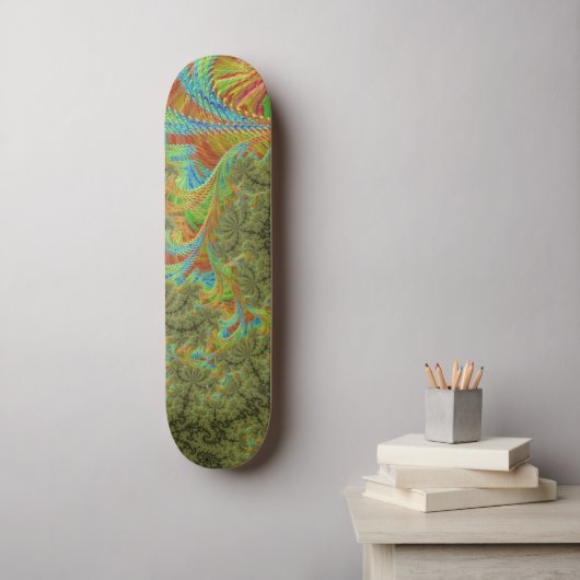 Trippy Psychedelische Spiraal Fractale Kunst Persoonlijk Skateboard (Muurkunst)