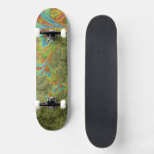 Trippy Psychedelische Spiraal Fractale Kunst Persoonlijk Skateboard (Voorkant)