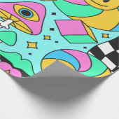 Trippy rainbow 60s pop psychodelic seamless patter cadeaupapier (Hoek)
