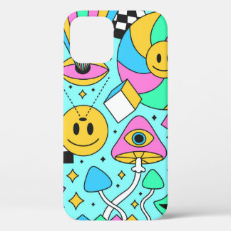 Trippy rainbow 60s pop psychodelic seamless patter Case-Mate iPhone case