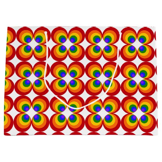 Trippy Rainbow Flowers Groot Cadeauzakje (Voorkant)