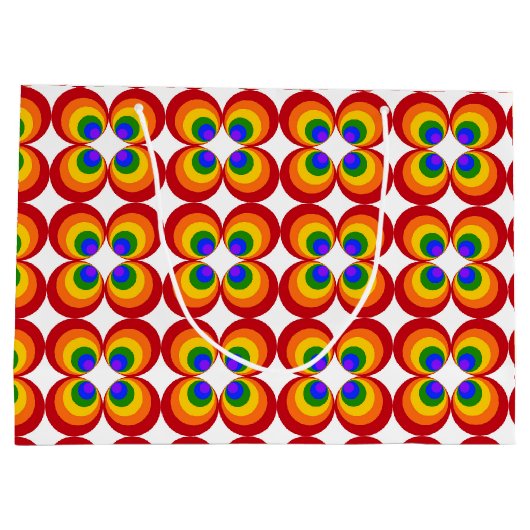 Trippy Rainbow Flowers Groot Cadeauzakje (Achterkant)