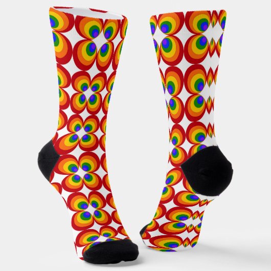 Trippy Rainbow Flowers Sokken (Gebogen)