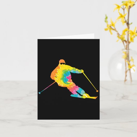 Trippy Rainbow Hippie - Stropdas-kleurstof Skiën Kaart (Gele Bloem)