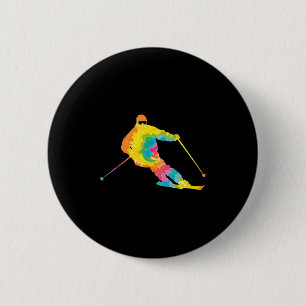 Trippy Rainbow Hippie - Stropdas-kleurstof Skiën Ronde Button 5,7 Cm