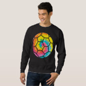 Trippy Rainbow Hippie Tie Dye Handbal Trui (Voorkant volledig)