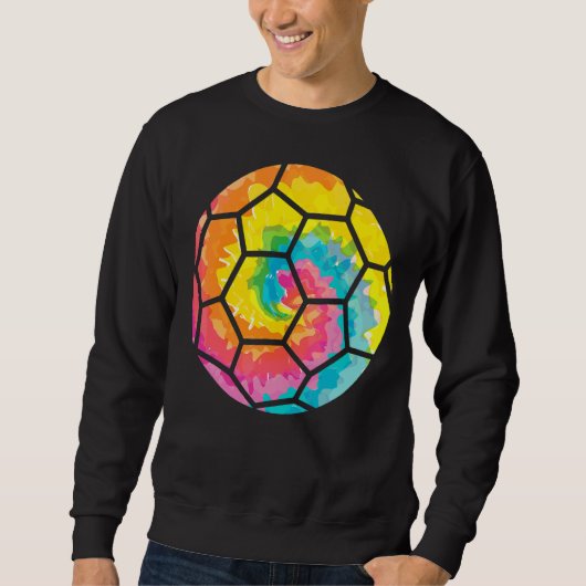 Trippy Rainbow Hippie Tie Dye Handbal Trui (Voorkant)