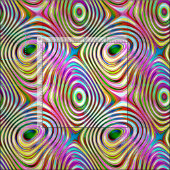 Trippy Rainbow-kleuren rond vierkantspatroon Stof (Delen)