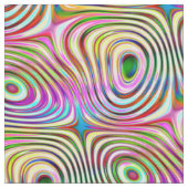 Trippy Rainbow-kleuren rond vierkantspatroon Stof (Close Up)