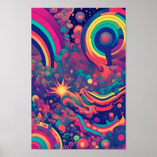 Trippy Rainbow Whirlwind Poster (Voorkant)