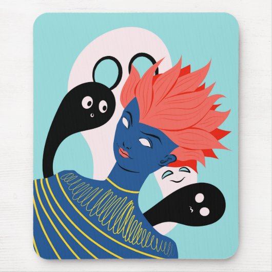 Trippy rare vaporwave psychedelic muismat (Voorkant)