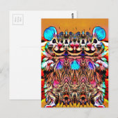 Trippy Rave Rat Briefkaart (Voorkant / Achterkant)