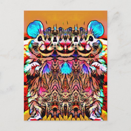 Trippy Rave Rat Briefkaart (Voorkant)