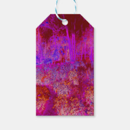Trippy Red en Magenta Impressionistic Landschap Cadeaulabel