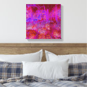 Trippy Red en Magenta Impressionistic Landschap Canvas Afdruk (Insitu (Slaapkamer))