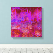 Trippy Red en Magenta Impressionistic Landschap Canvas Afdruk (Insitu (Houten vloer))