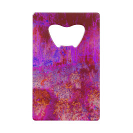 Trippy Red en Magenta Impressionistic Landschap Creditkaart Flessenopener