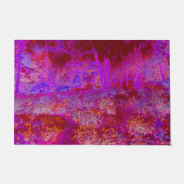 Trippy Red en Magenta Impressionistic Landschap Deurmat