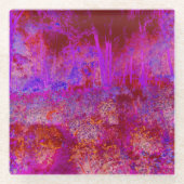 Trippy Red en Magenta Impressionistic Landschap Glazen Onderzetter (Voorkant)