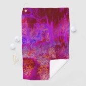 Trippy Red en Magenta Impressionistic Landschap Golfhanddoek (Insitu)