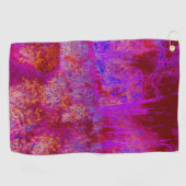 Trippy Red en Magenta Impressionistic Landschap Golfhanddoek (Horizontaal)
