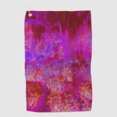 Trippy Red en Magenta Impressionistic Landschap Golfhanddoek (Voorkant)