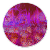 Trippy Red en Magenta Impressionistic Landschap Keramische Knop (Voorkant)