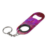 Trippy Red en Magenta Impressionistic Landschap Mini Flessenopener (Voorkant Gekanteld)